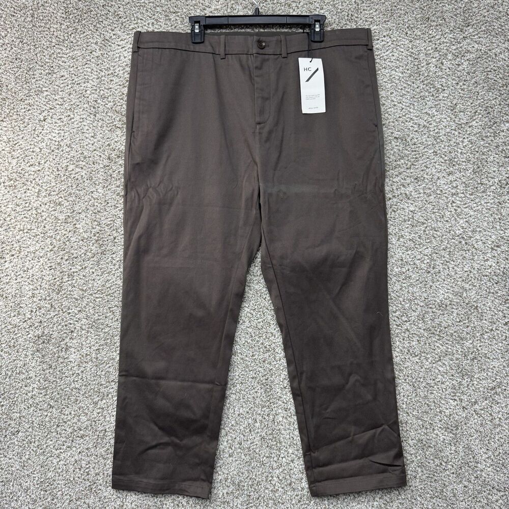 Hill City Everyday Pants Men's 40x26.5 Brown Chino Cropped Golf‎ Athleisure New